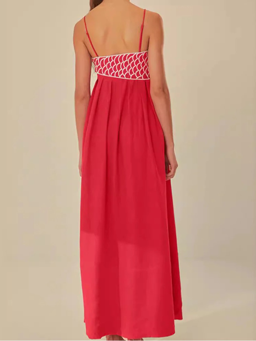 FARM Rio Red Fish Top Maxi Dress Medium - Picture 3 of 8